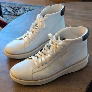 Cole Haan Men's White and Black High-Top Sneakers
